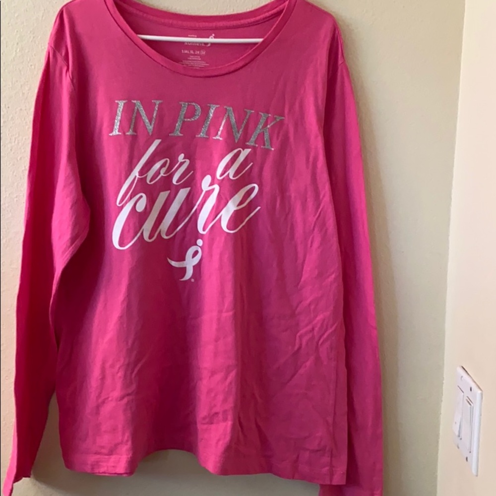 Breast cancer support long sleeve tee